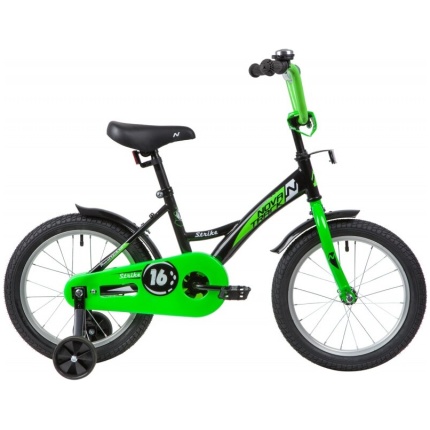Велосипед Novatrack STRIKE 16" черный/зеленый