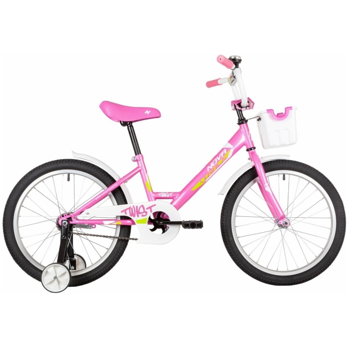 Велосипед Novatrack TWIST  20" розовый КОРЗИНА