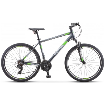 Велосипеды Stels Navigator 710 MD 27.5" V020 16" антрацитовый/зелёный/чёрный